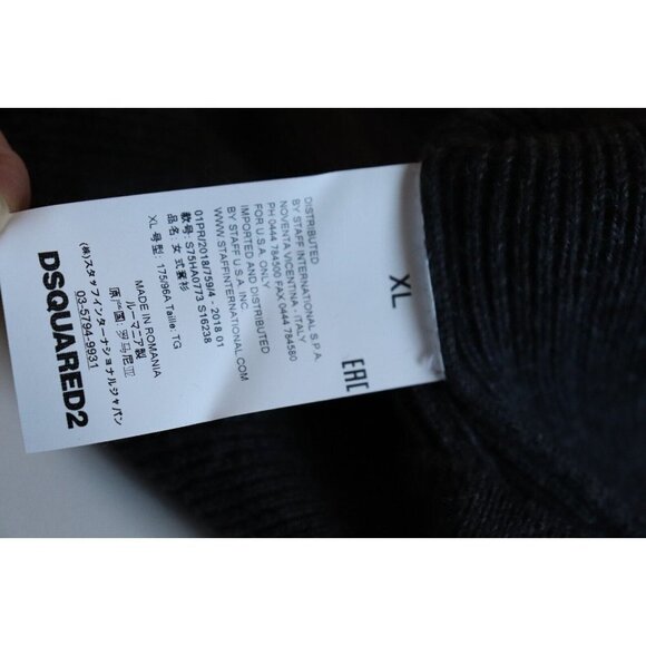 Dsquared2 Men Size XL Charcoal Gray Double Knit Crew Neck Cardigan Sweater Shirt - Picture 7 of 13